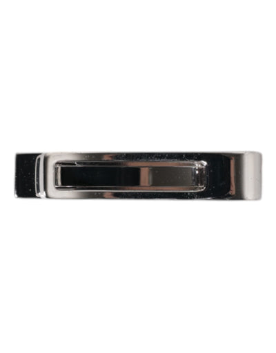 Dolce & Gabbana Silberfarbenes Messing Logo Krawattenklammer Bar