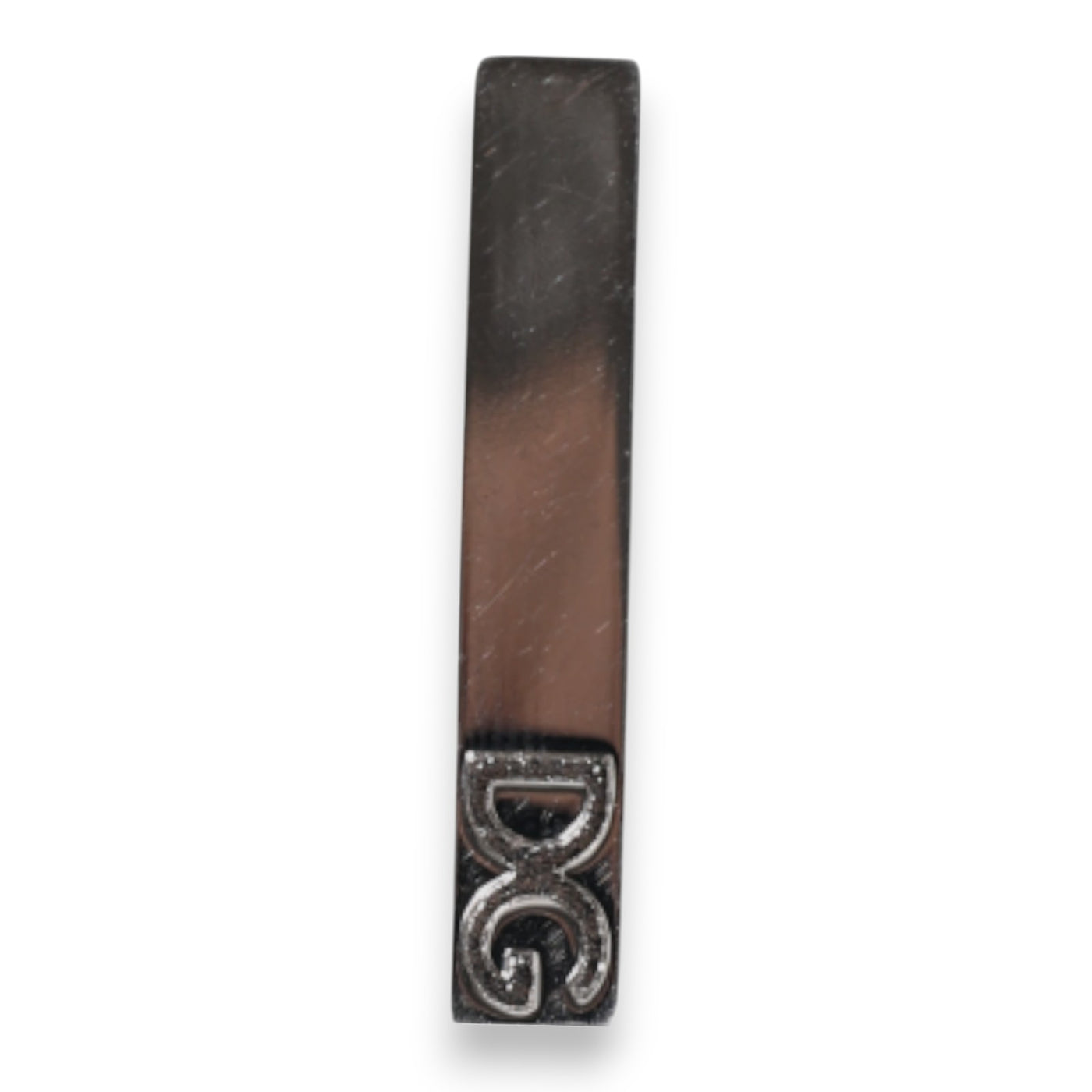 Dolce & Gabbana Silberfarbenes Messing Logo Krawattenklammer Bar