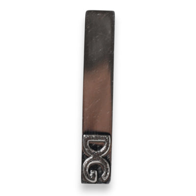Dolce & Gabbana Silberfarbenes Messing Logo Krawattenklammer Bar