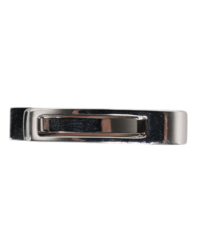 Dolce & Gabbana Silberfarbenes Messing Logo Krawattenklammer Bar