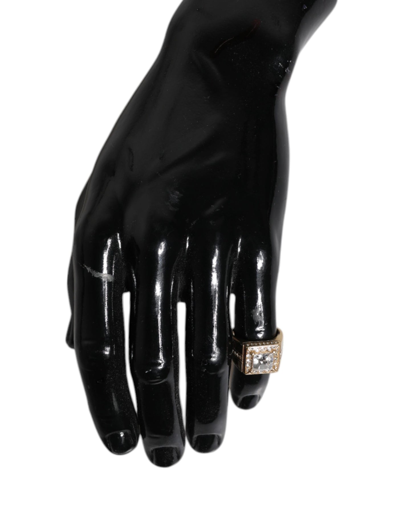 Dolce & Gabbana Goldfarbener Sterling Silber 925 Kristalle Ring