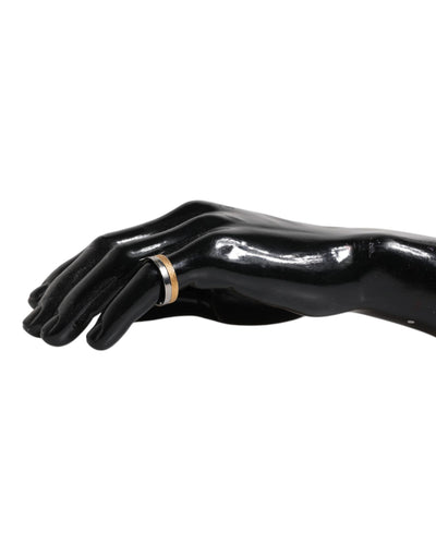 Dolce & Gabbana Gold-Silber-Ton Echtmessing DG Logo Ring