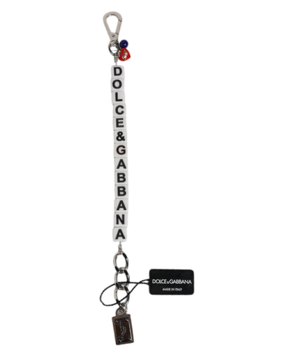 Dolce & Gabbana Silber Messing Kette Würfel Logo verschönert Charme Armband