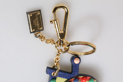 Dolce & Gabbana Multicolor Gold Ton Carretto Schlüsselanhänger Schlüsselring