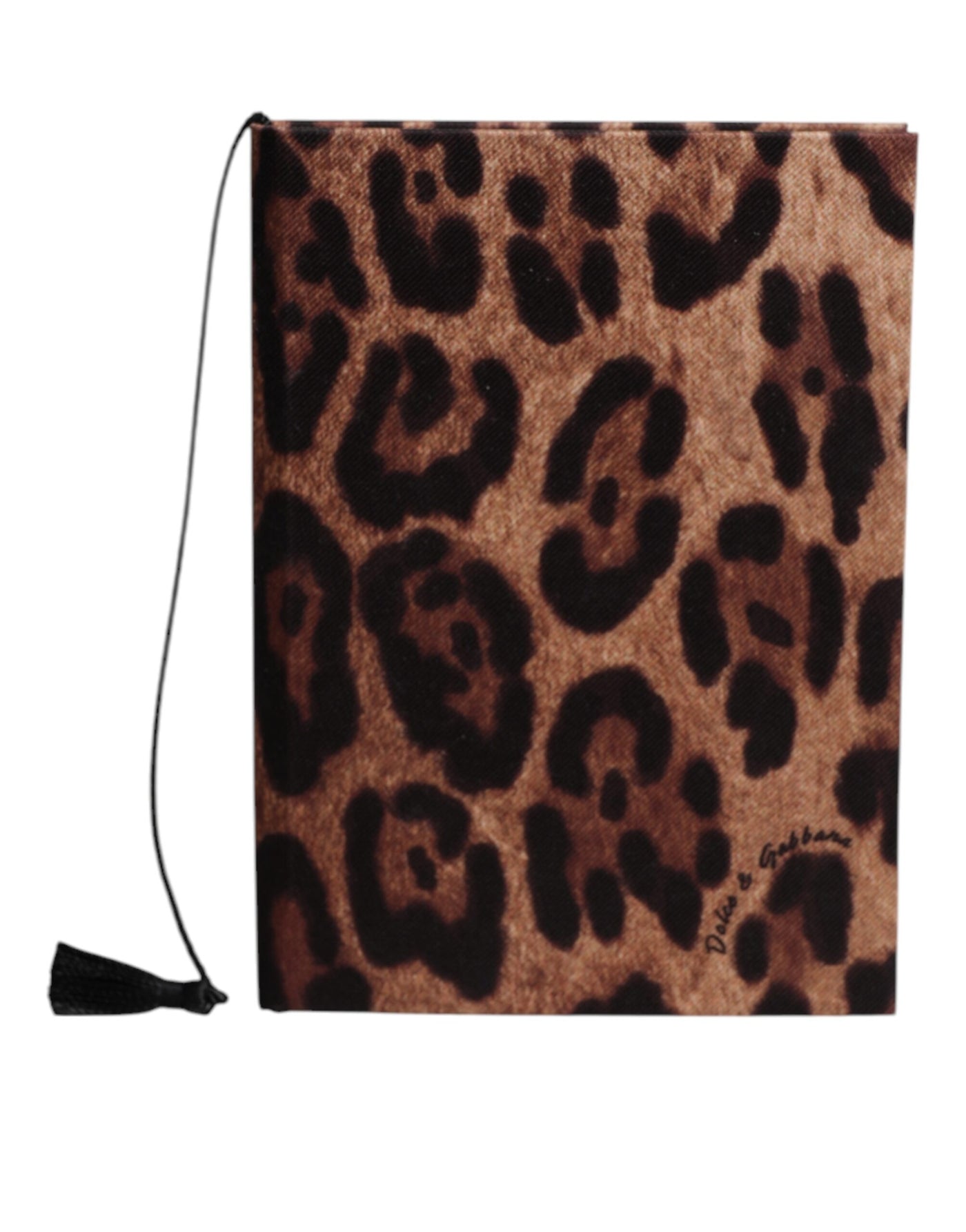 Dolce & Gabbana Braun Schwarz Polyester Leopard Logo Print Kleines Notizbuch