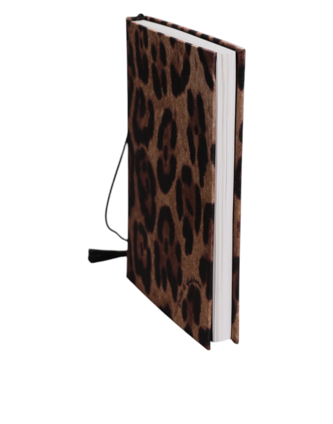 Dolce & Gabbana Braun Schwarz Polyester Leopard Logo Print Kleines Notizbuch