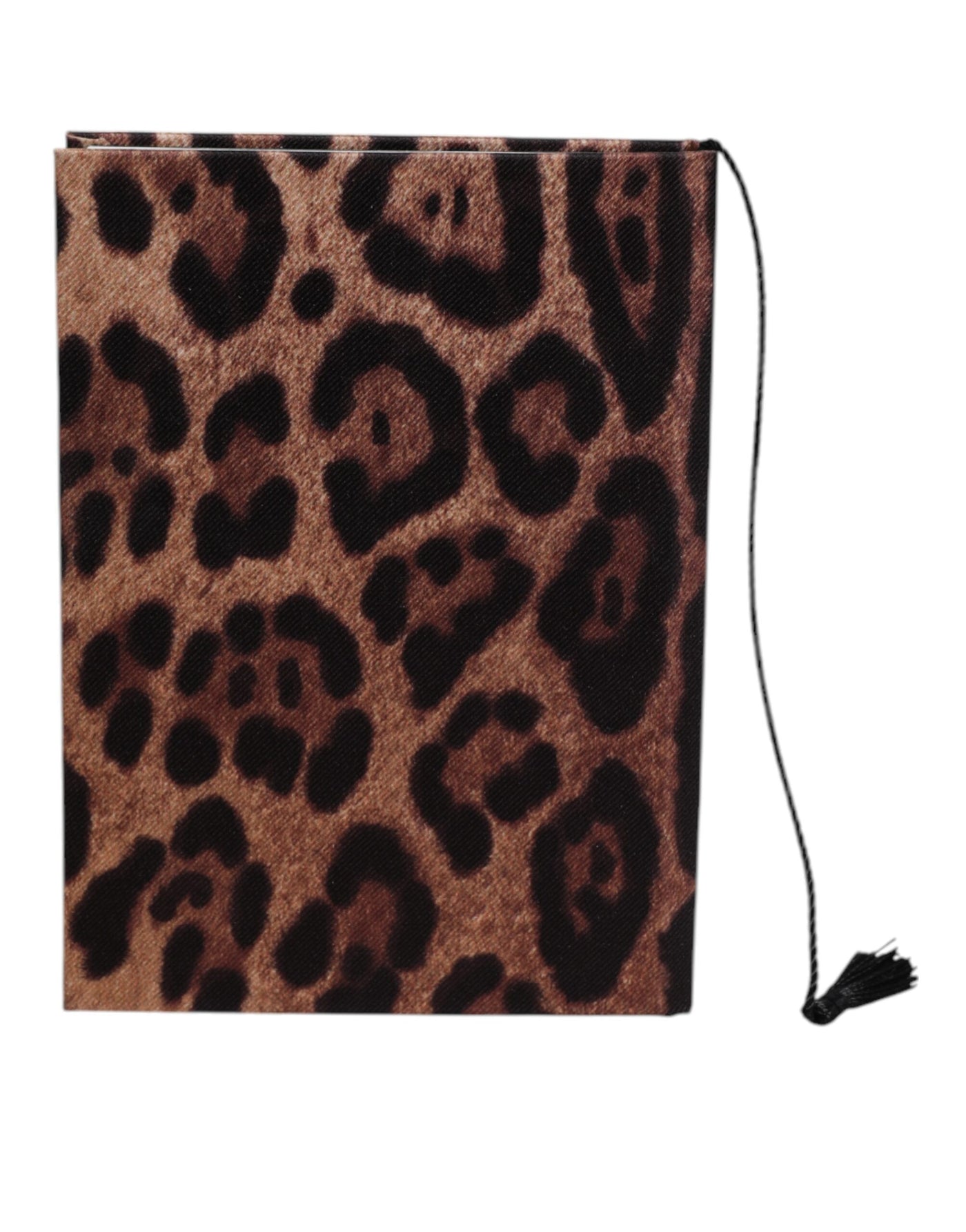 Dolce & Gabbana Braun Schwarz Polyester Leopard Logo Print Kleines Notizbuch