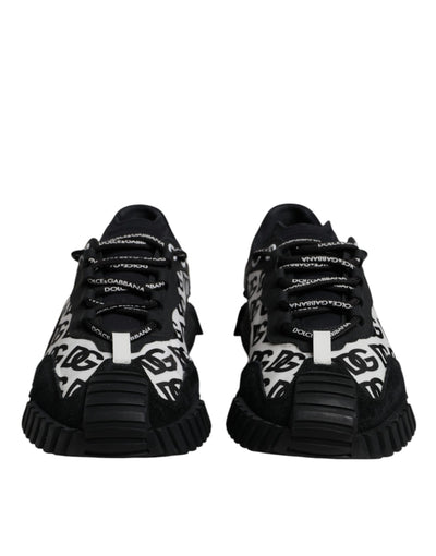 Dolce & Gabbana Schwarz Logo Lace Up Low Top NS1 Turnschuhe Schuhe