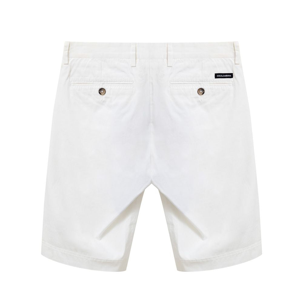 Dolce & Gabbana Weiße Baumwoll-Bermudas