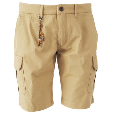 Yes Zee Beigefarbene Baumwollshorts