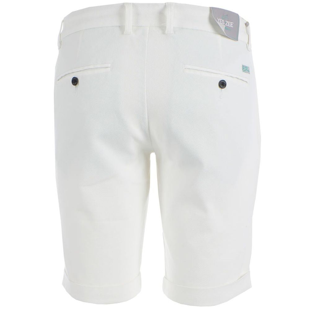 Yes Zee Weiße Baumwollshorts