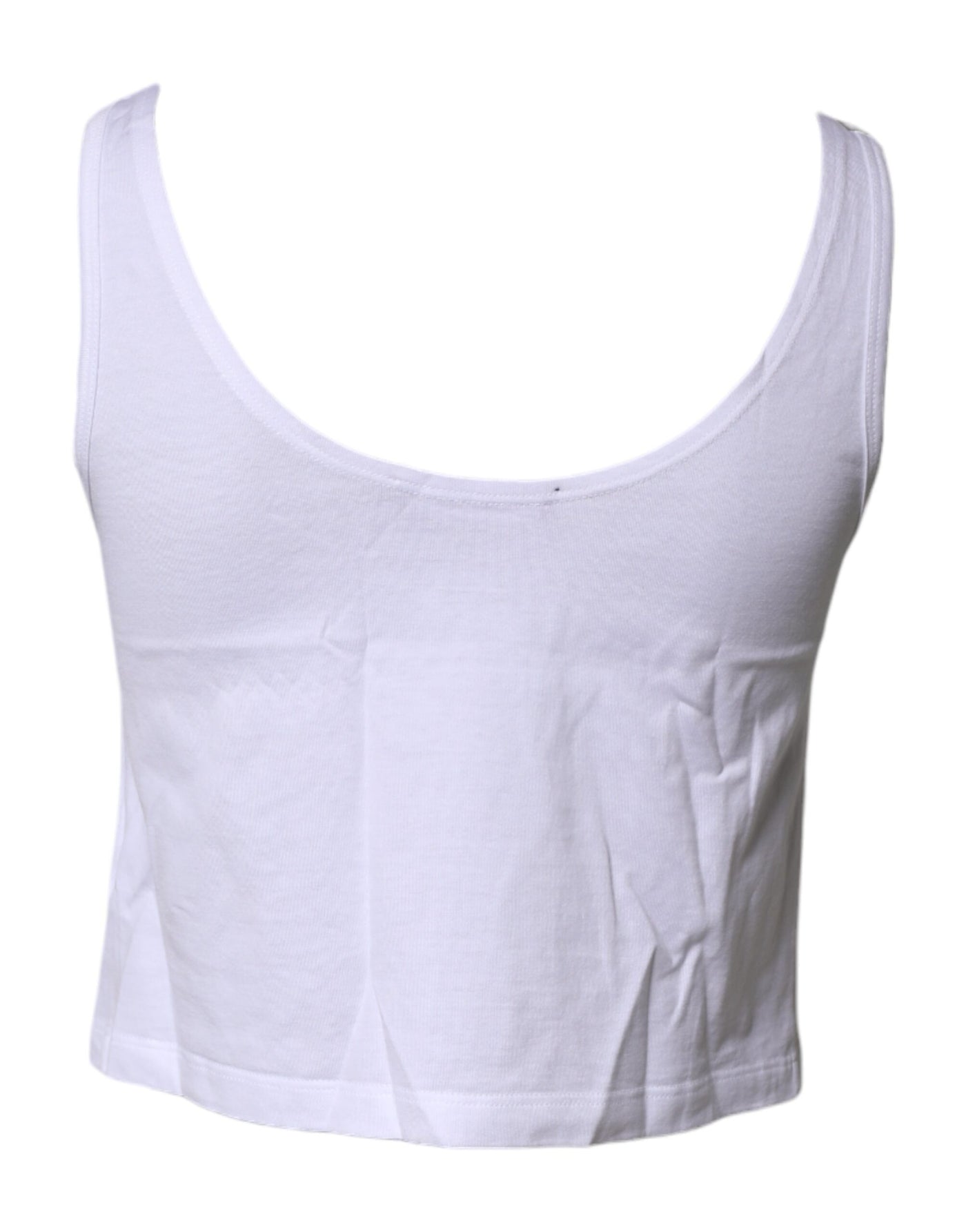 Dolce & Gabbana Weißes ärmelloses Baumwoll-Tank-Top mit Rundhalsausschnitt