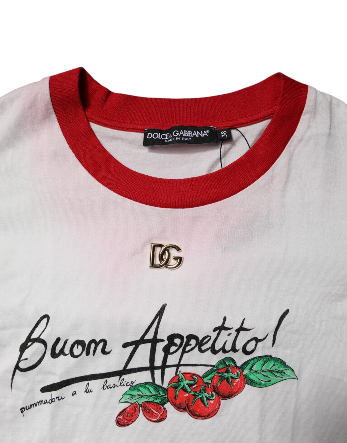 Dolce & Gabbana Weißes bedrucktes Rundhals-T-Shirt