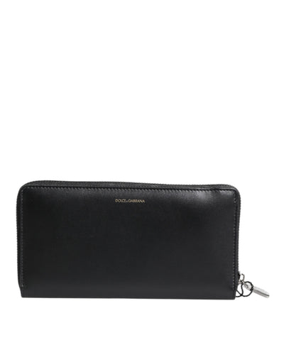 Dolce & Gabbana Schwarz-Blau Exotisches Leder Geprägte Kontinental Brieftasche