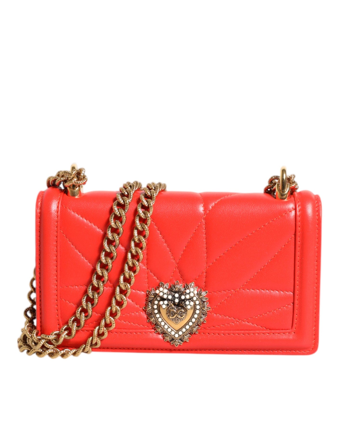 Dolce & Gabbana Rote Leder gesteppte Hingabe Crossbody Handyhülle Tasche