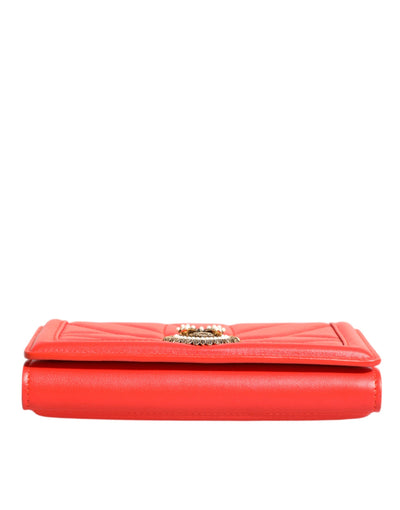 Dolce & Gabbana Rote Leder gesteppte Hingabe Crossbody Handyhülle Tasche