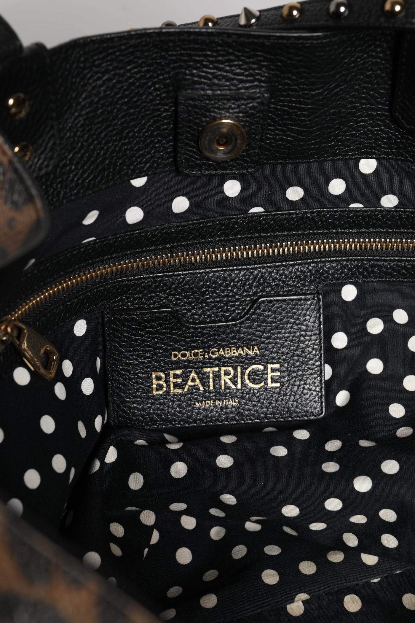 Dolce & Gabbana Braune Leopardentasche BEATRICE Leder mit Logo-Plakette Tote Bag