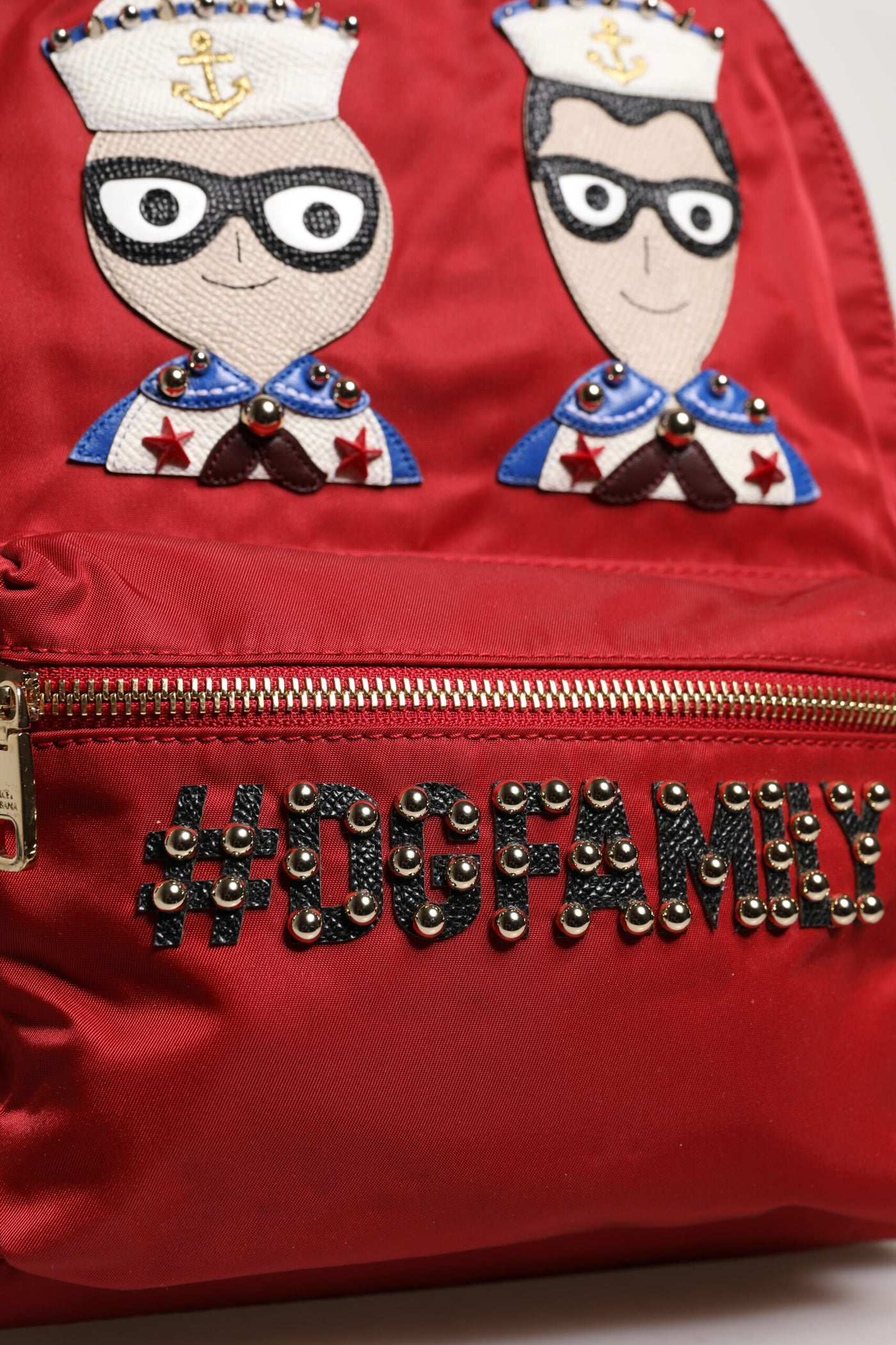 Dolce & Gabbana Rot #DGFAMILY VULCANO Verschönerung Rucksack Tasche