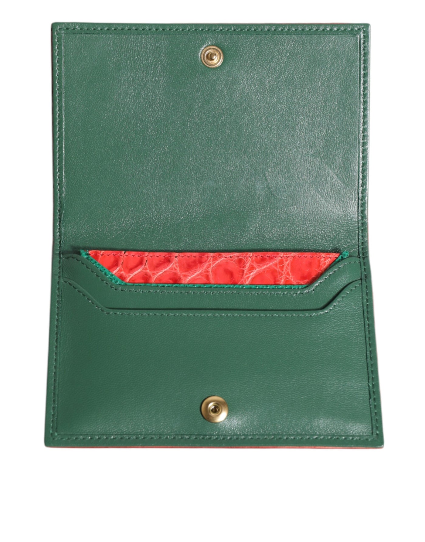 Dolce & Gabbana Rotes Exotenleder Logo Plaque Kartenhalter Brieftasche