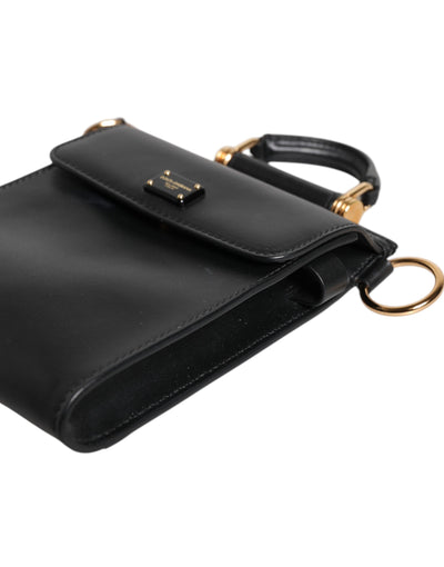 Dolce & Gabbana Schwarze Mini-Tasche aus Kalbsleder mit Logo-Plakette