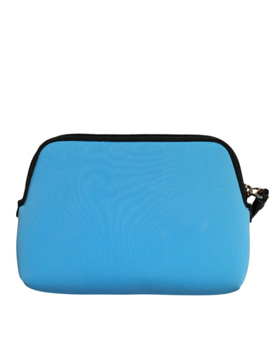 Dolce & Gabbana Blaue DG Logo Print Clutch Zip Borse Pouch Tasche