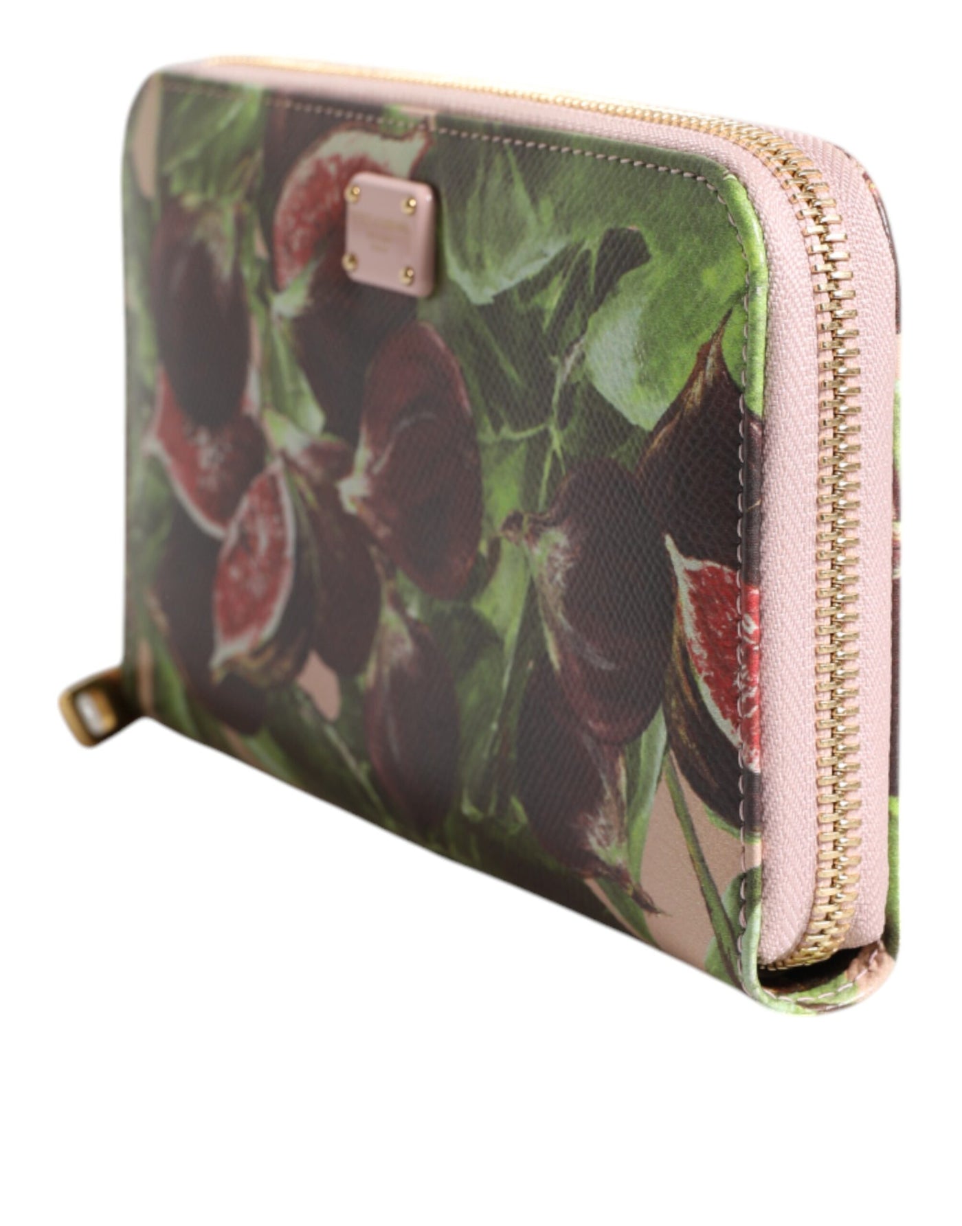 Dolce & Gabbana Multicolor Feige Obst Dauphine Leder Zip um Continental Brieftasche