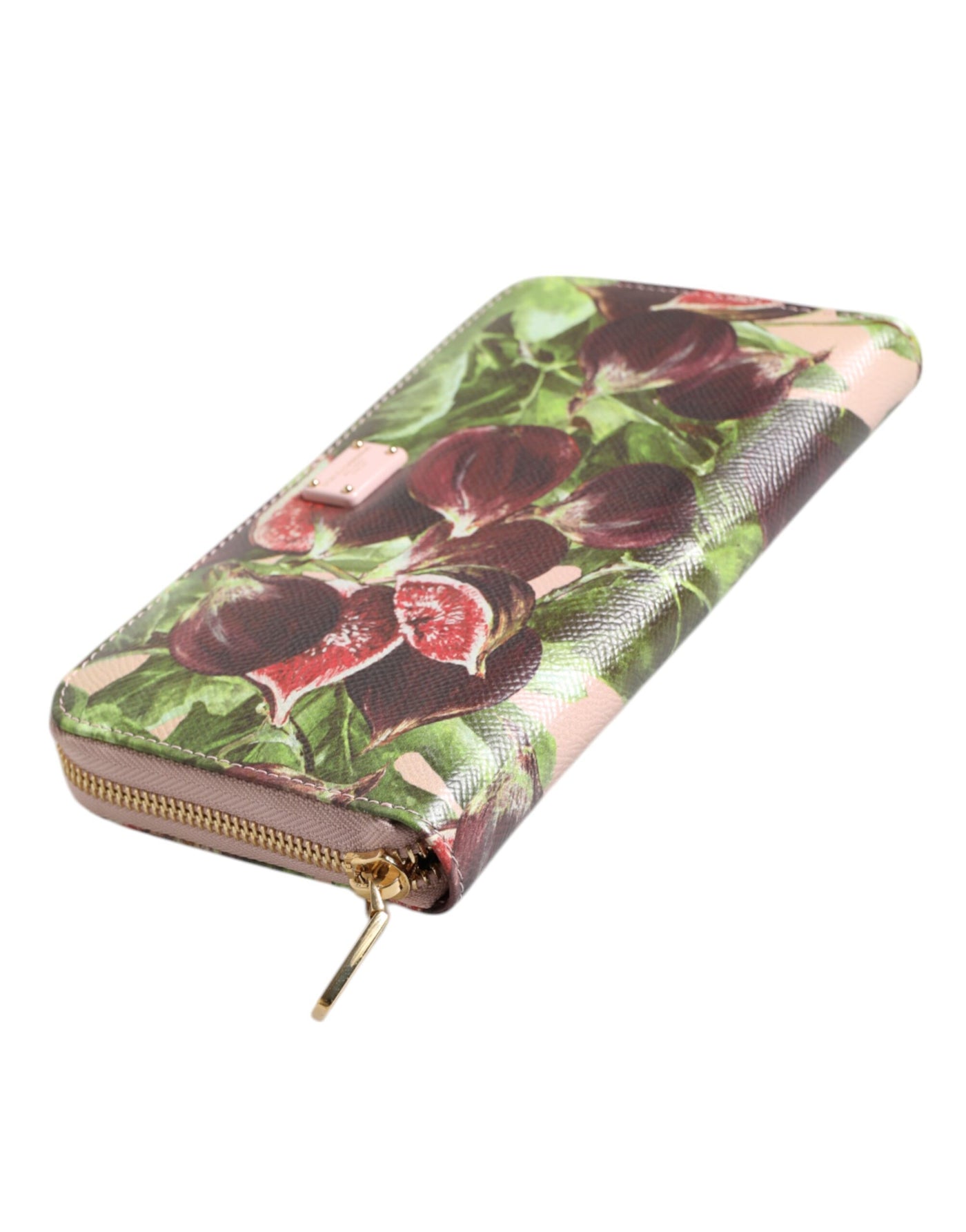 Dolce & Gabbana Multicolor Feige Obst Dauphine Leder Zip um Continental Brieftasche