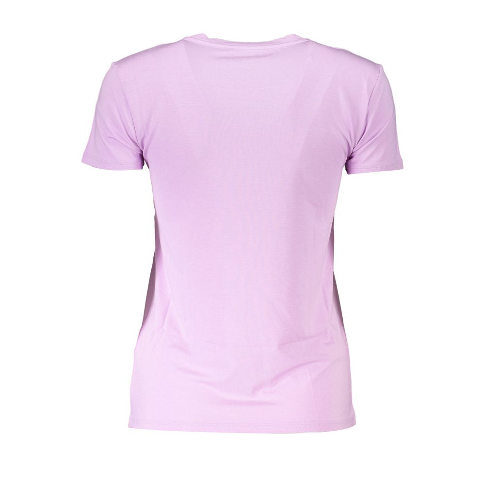 Patrizia Pepe Lila Strass Rundhalsausschnitt Tee