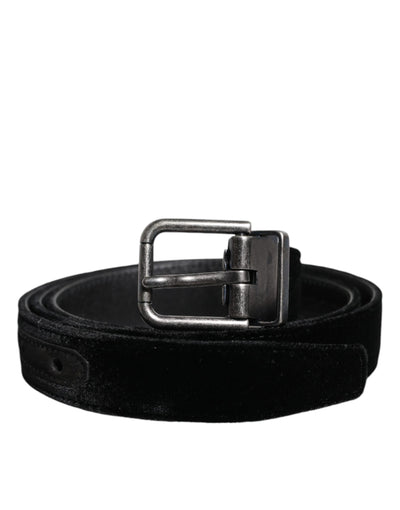 Dolce & Gabbana Schwarzer Leder Metallschnalle Klassischer Gürtel