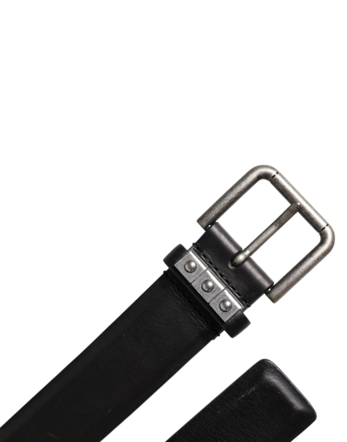 Dolce & Gabbana Schwarzer Leder Metallschnalle Klassischer Gürtel