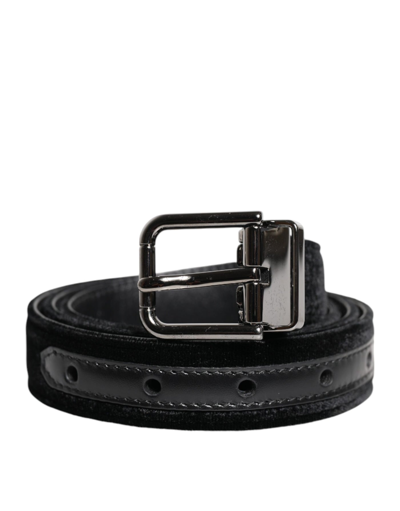 Dolce & Gabbana Schwarzer Leder Metallschnalle Klassischer Gürtel