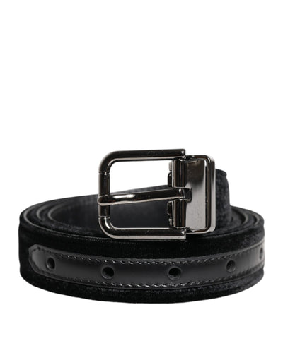 Dolce & Gabbana Schwarzer Leder Metallschnalle Klassischer Gürtel