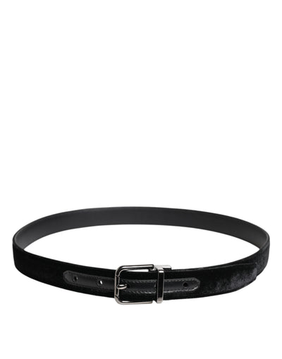 Dolce & Gabbana Schwarzer Leder Metallschnalle Klassischer Gürtel