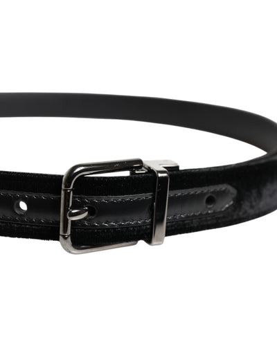 Dolce & Gabbana Schwarzer Leder Metallschnalle Klassischer Gürtel