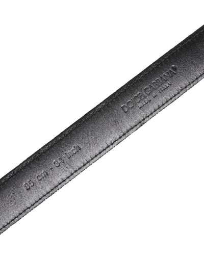 Dolce & Gabbana Schwarzer Leder Metallschnalle Klassischer Gürtel