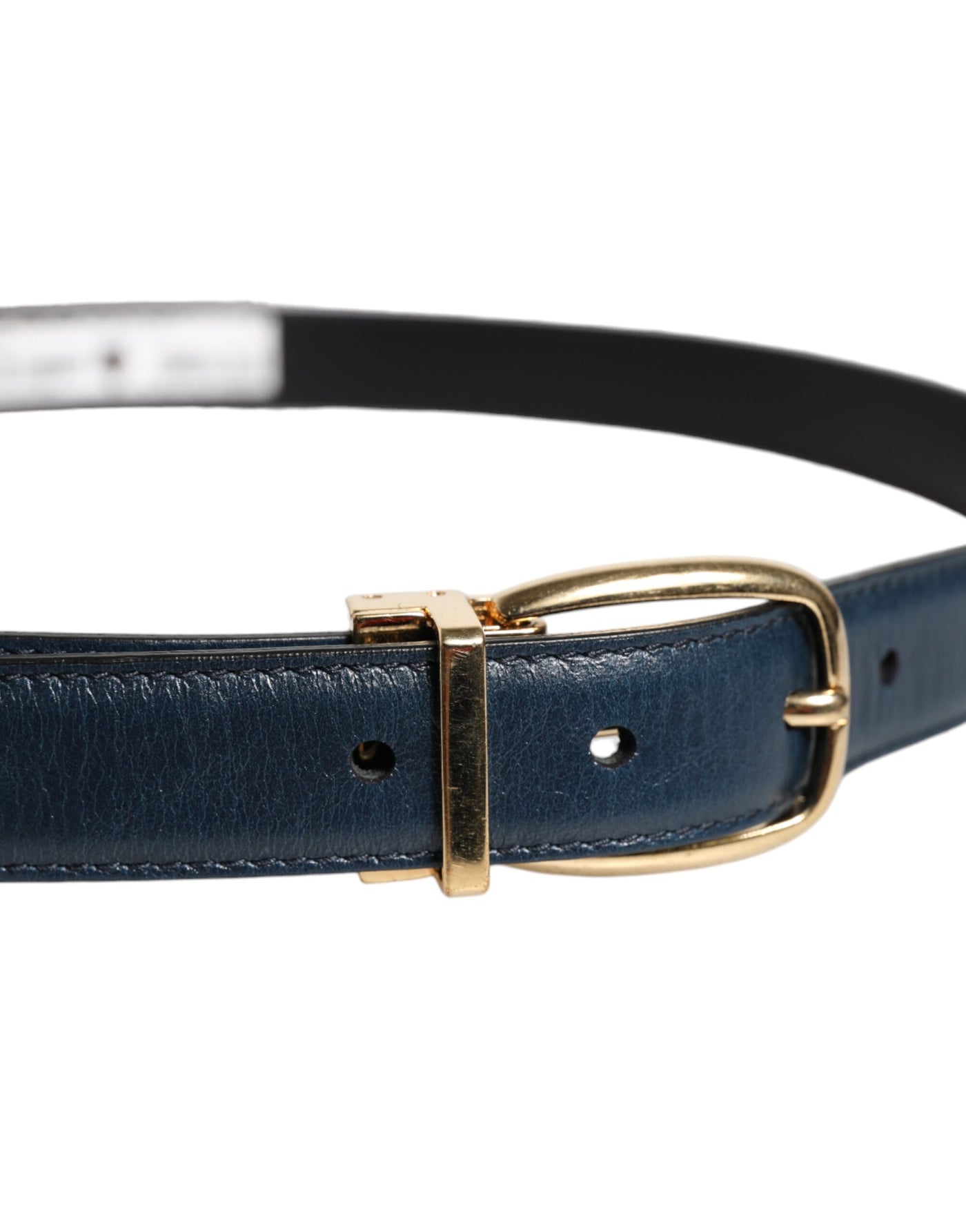 Dolce & Gabbana Blauer Leder Metallschnalle Klassischer Gürtel