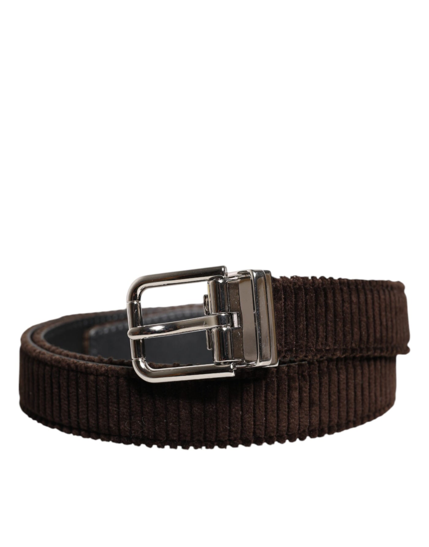 Dolce & Gabbana Brauner Samt Metallschnalle Klassischer Gürtel
