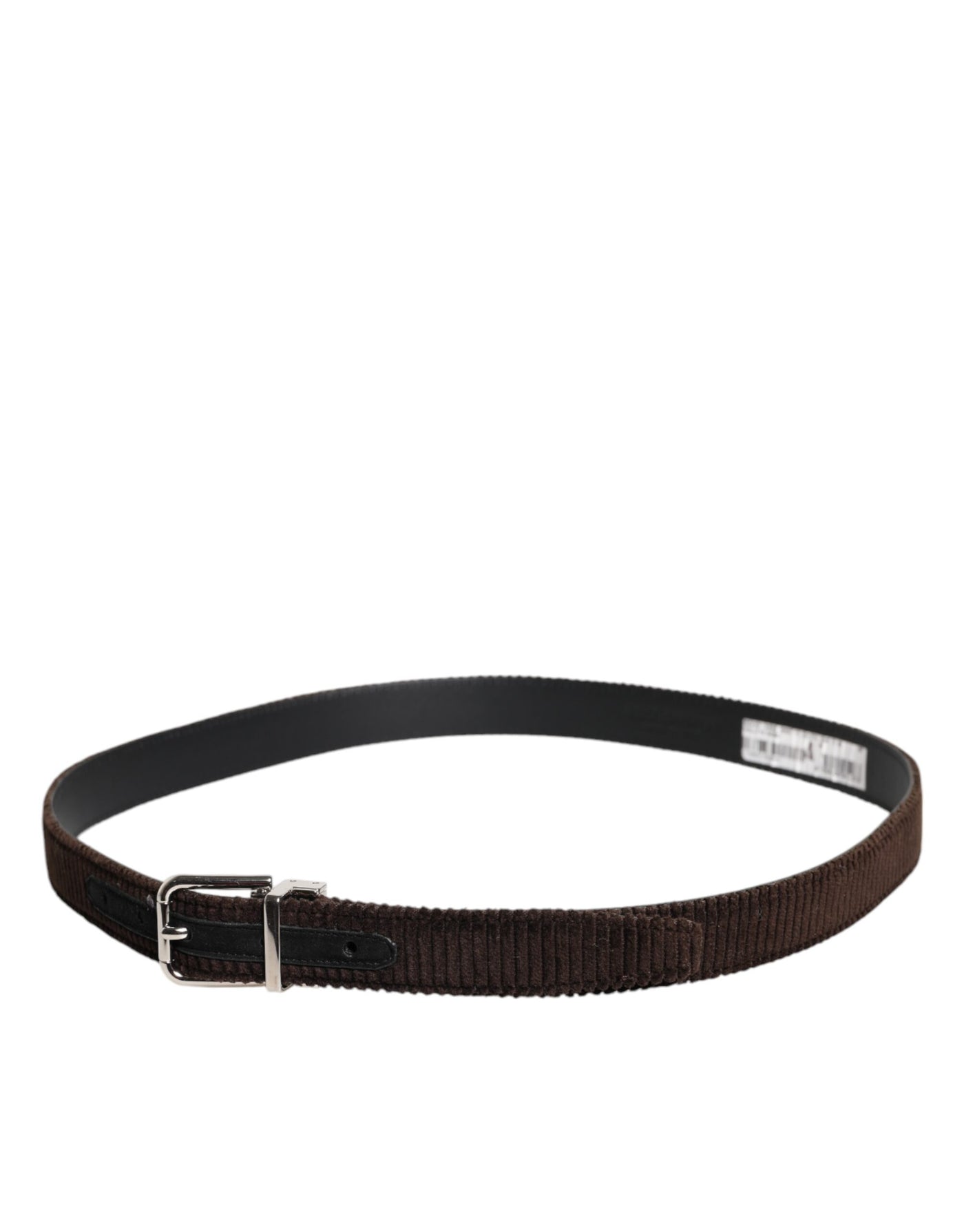 Dolce & Gabbana Brauner Samt Metallschnalle Klassischer Gürtel