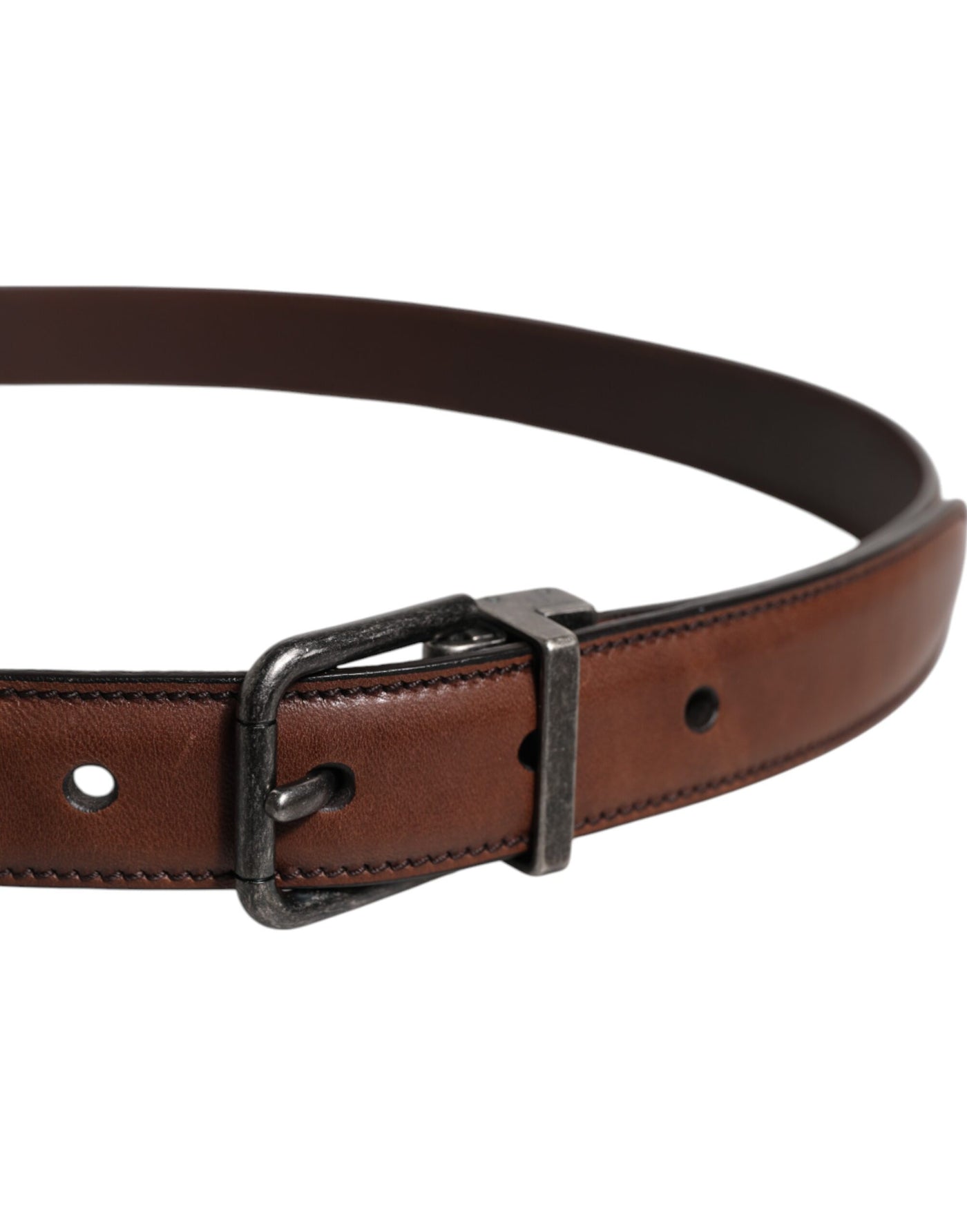 Dolce & Gabbana Brauner Leder Metallschnalle Klassischer Gürtel