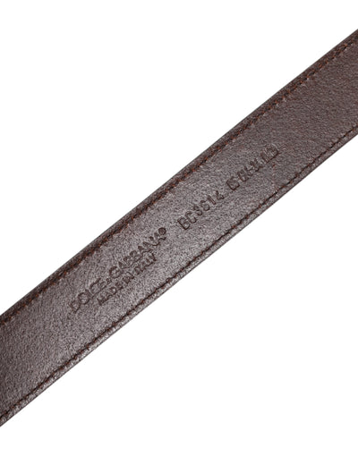 Dolce & Gabbana Brauner Leder Metallschnalle Klassischer Gürtel