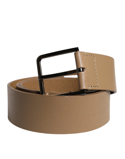 Dolce & Gabbana Brauner Ledergürtel mit klassischer Metall-Logo-Schnalle
