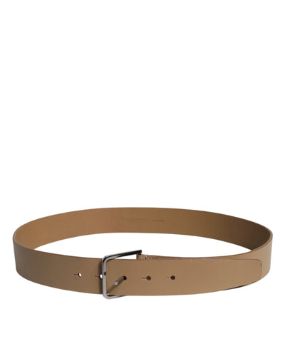 Dolce & Gabbana Brauner Ledergürtel mit klassischer Metall-Logo-Schnalle