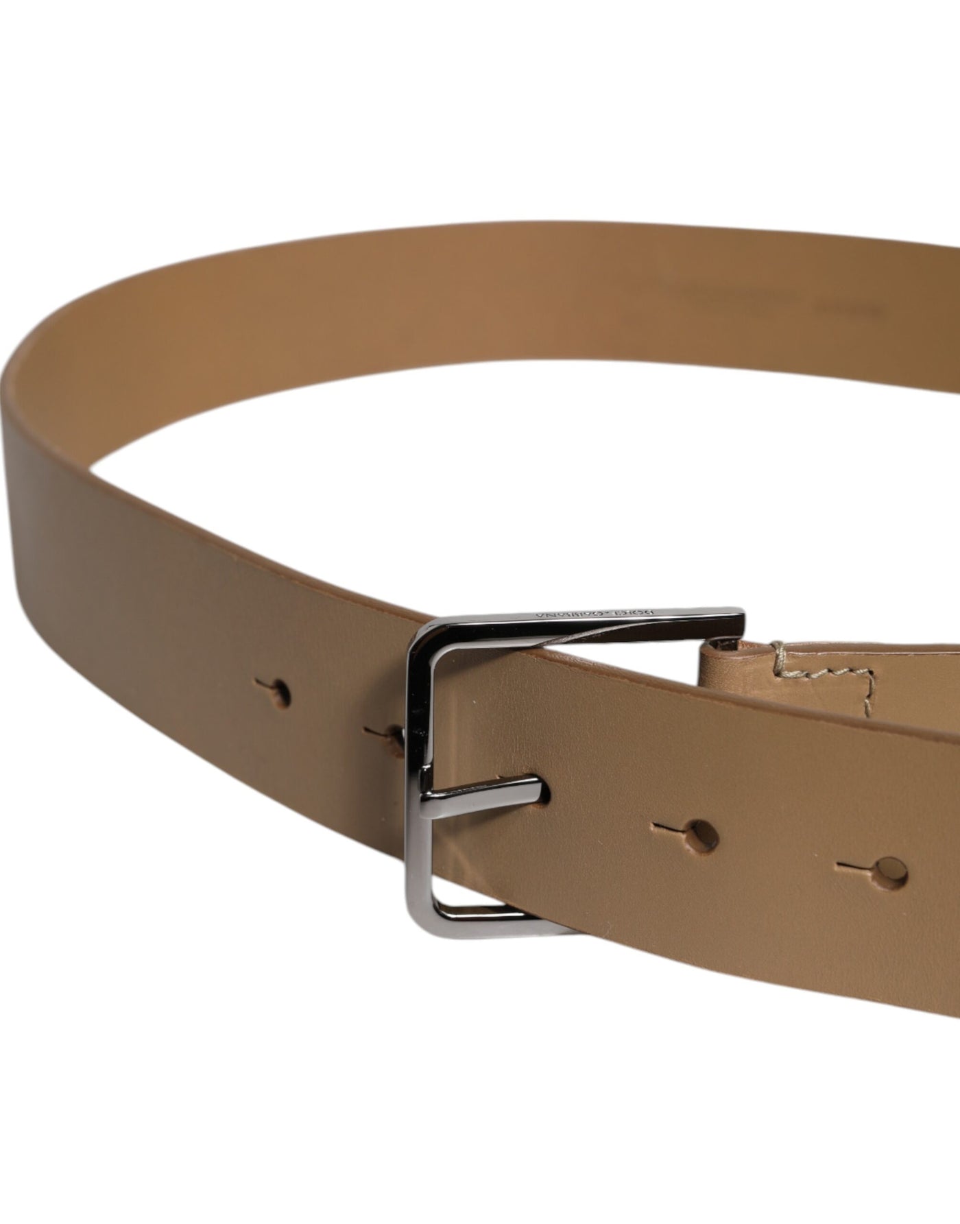 Dolce & Gabbana Brauner Ledergürtel mit klassischer Metall-Logo-Schnalle