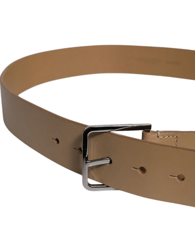 Dolce & Gabbana Brauner Ledergürtel mit klassischer Metall-Logo-Schnalle