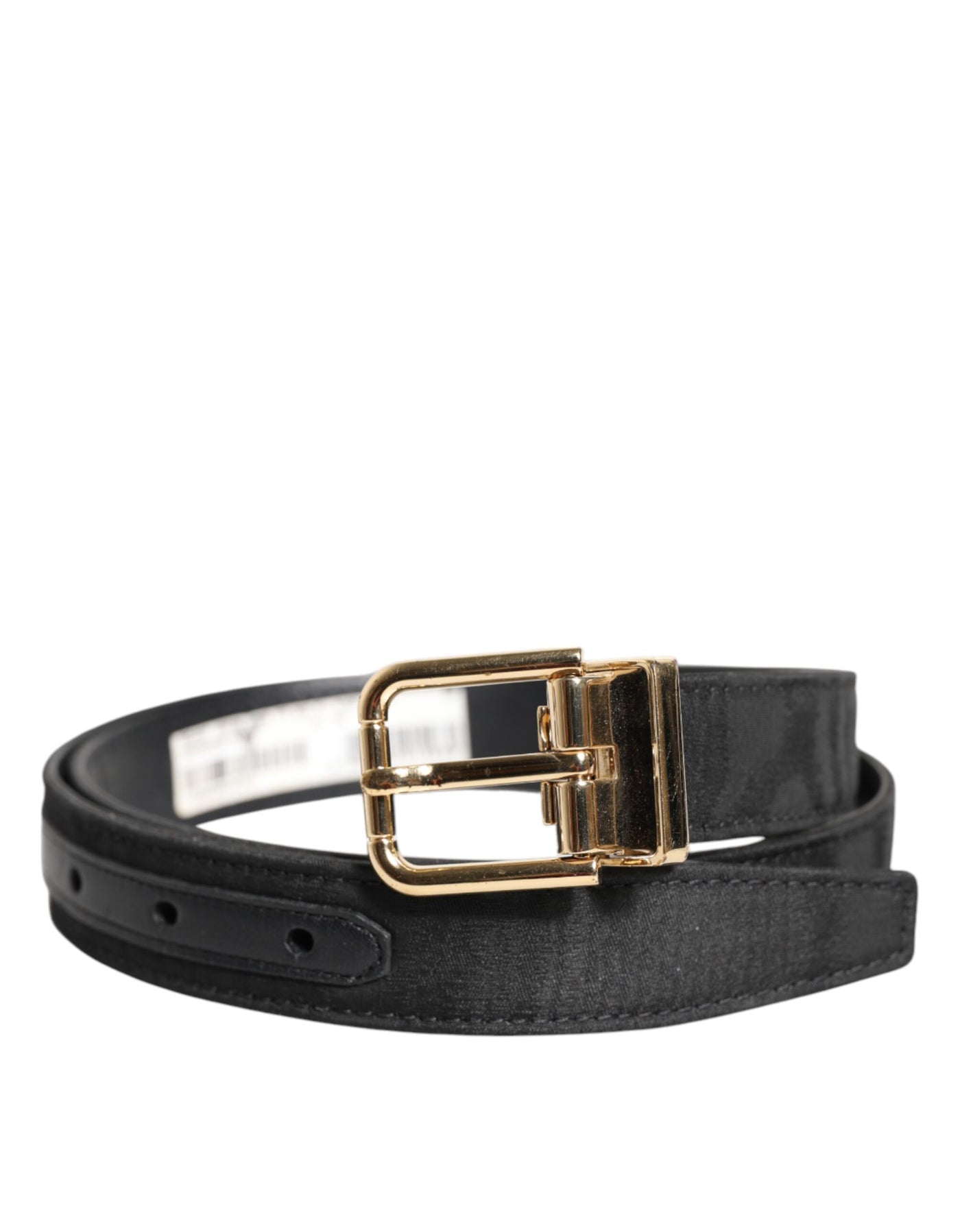 Dolce & Gabbana Schwarz Klassisch Gold Metall Logo Schnalle Gürtel