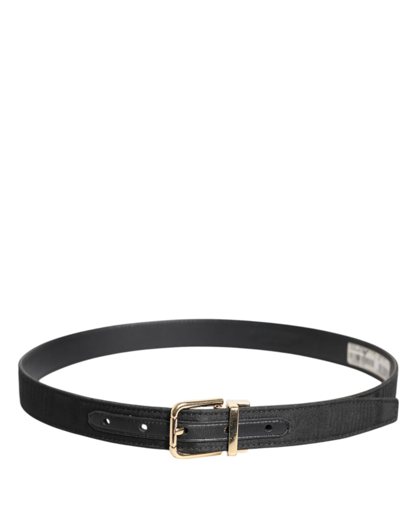 Dolce & Gabbana Schwarz Klassisch Gold Metall Logo Schnalle Gürtel