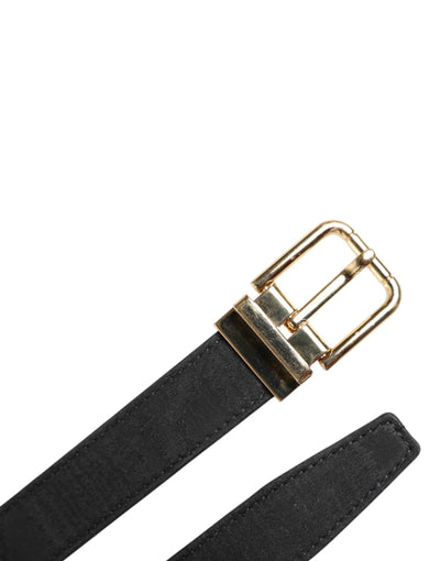 Dolce & Gabbana Schwarz Klassisch Gold Metall Logo Schnalle Gürtel