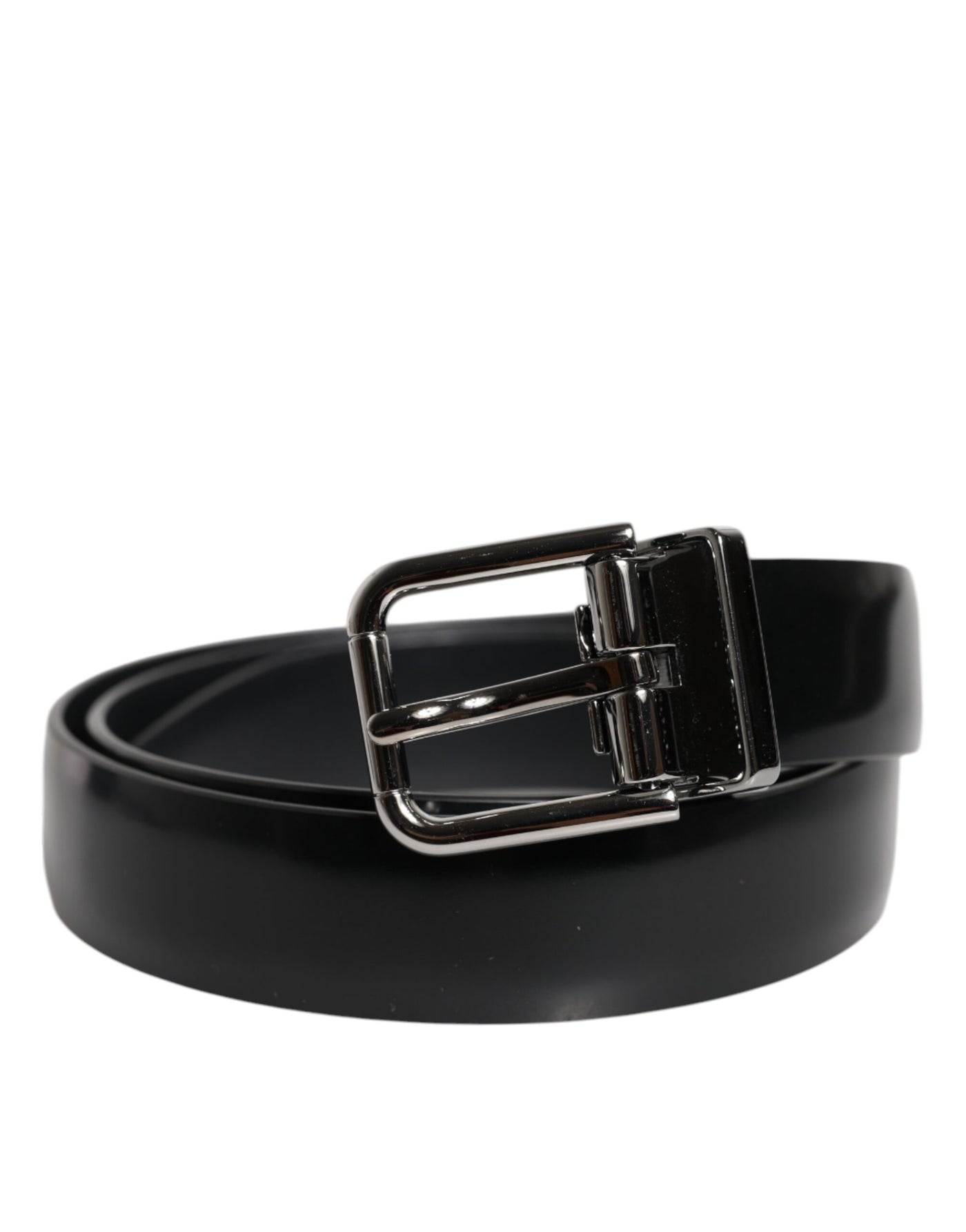 Dolce & Gabbana Schwarzes Vollleder Klassischer Gürtel mit Schnalle