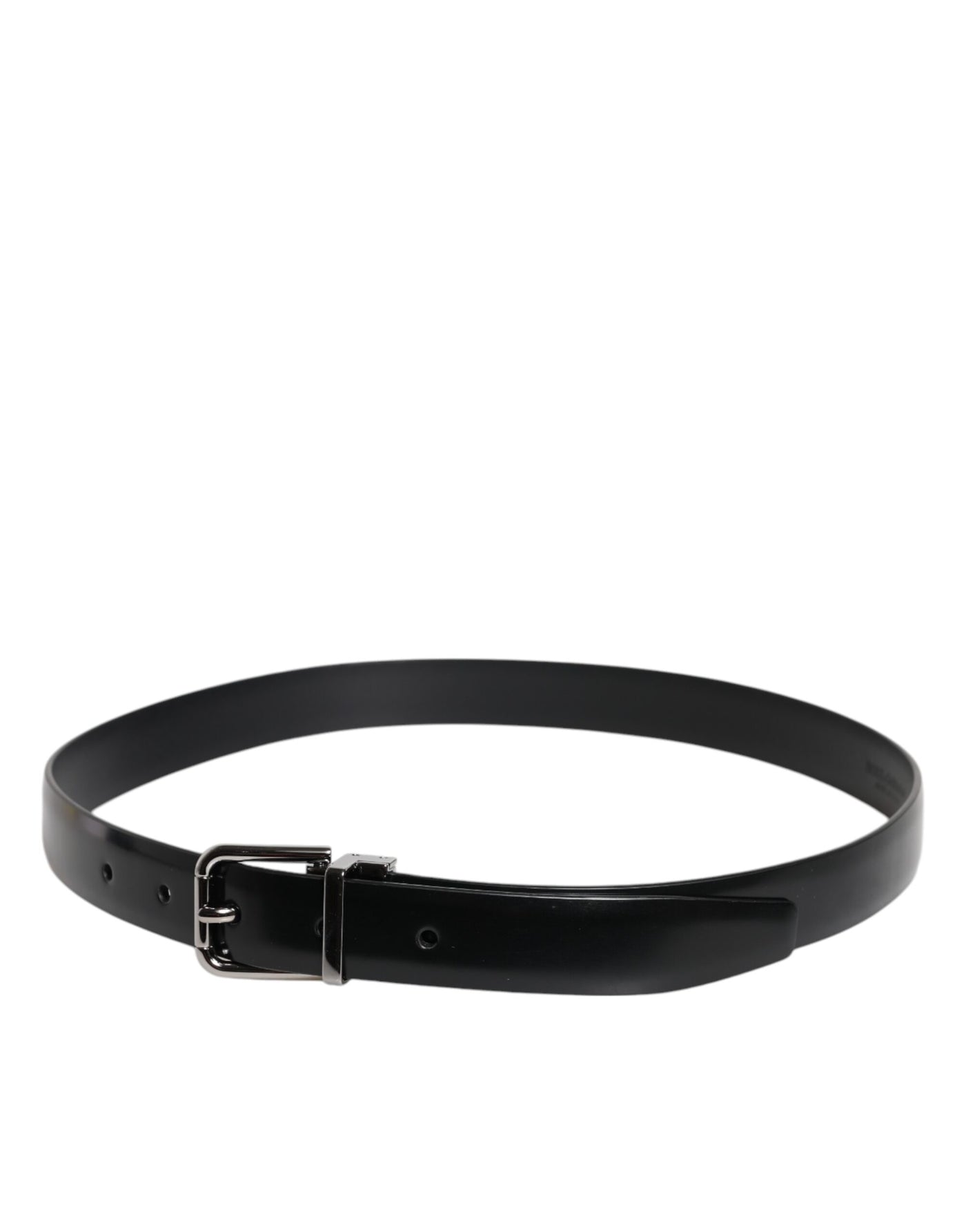 Dolce & Gabbana Schwarzes Vollleder Klassischer Gürtel mit Schnalle