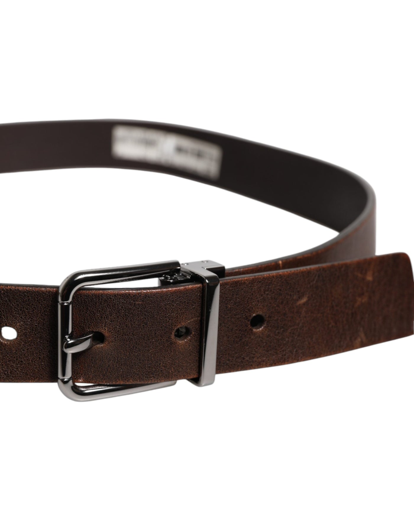 Dolce & Gabbana Brauner Ledergürtel mit klassischer Metall-Logo-Schnalle